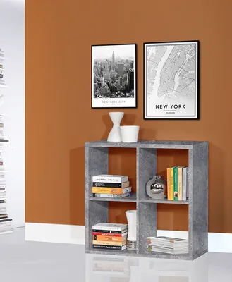 Image de Étagère, bibliothèque, meuble sur pied, béton gris clair, 73 cm