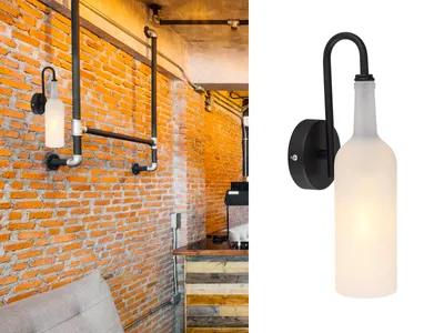 Productafbeelding van Wandlamp LEVITO, flesvormig, 1 lichtpunt, satijn afwerking