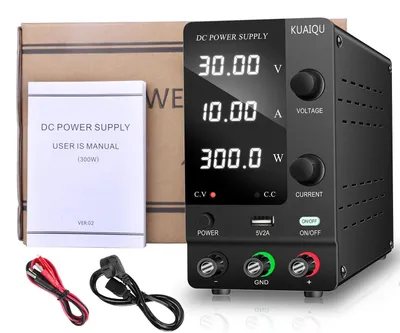 Zdjęcie produktu dla Zasilacz laboratoryjny - SPPS-C3010, 30V, 10A - Regulowane napięcie i prąd stały - Wejście 220V - Wyświetlacz cyfrowy - USB 5V, 2A
