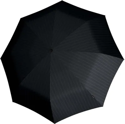 Produktbild von Knirps Taschenregenschirm Regenschirm T.200 Medium Duomatic Men's Prints Stripe schwarz mehrfarbig