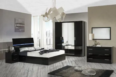 Produktbild von Schlafzimmer Set Komplett Kommode Bett Kleiderschrank Betten Nachtkonsole 6tlg.