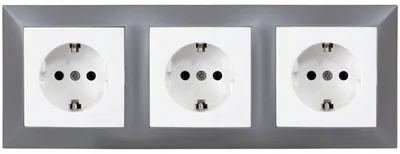 Image de Adelid LoveMe Prise triple Schuko Blanc Gris Encastrable