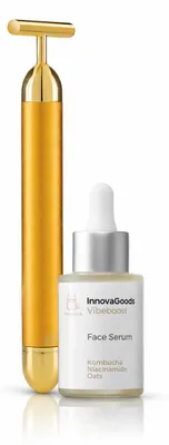 Produktbild von Set Verjüngendes Gesichtsmassagegerät mit Hochfrequenz und Kombucha-Gesichtsserum 30 ml InnovaGoods
