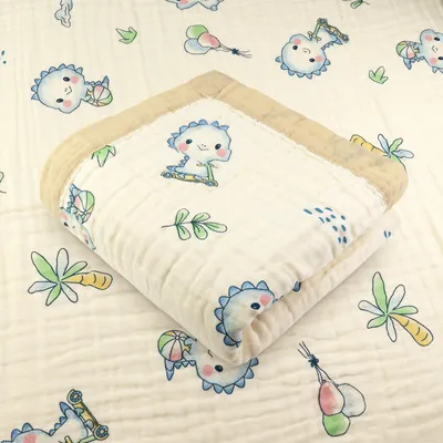 Obrázok produktu pre Mušelínová deka 110 x 105 cm, bavlna, 6-vrstvová, béžová, pre bábätká