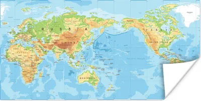 Produktbild von MuchoWow® Poster Weltkarte - Atlas - Farben 120x60 cm - Bild