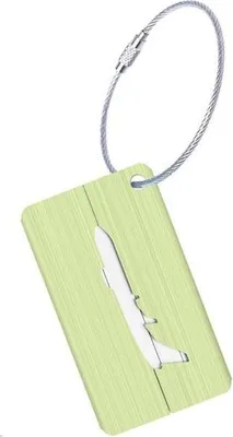Immagine prodotto di Etichetta bagaglio in alluminio con motivo aeroplano - verde