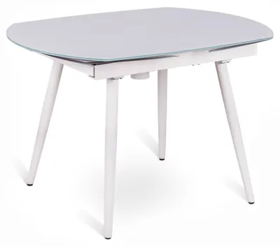Immagine prodotto di Tavolo Allungabile 120/180x90x76 cm in Metallo con Top in Vetro Bianco