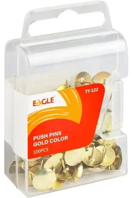 Obrázek produktu pro Pinezky zlaté TY-122, 100 kusů, značka EAGLE