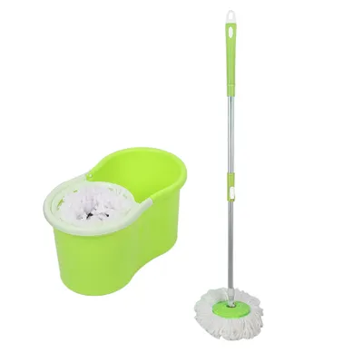 Produktbild von Wischmop-Set mit Wischmopp und Eimer 2 Moppkopf Handdruck Grün