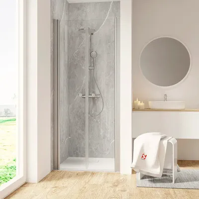 Produktbild von Duschtür in Nische SCHULTE Garant 2.0 90 x 90 cm Profilfarbe aluminium Klarglas