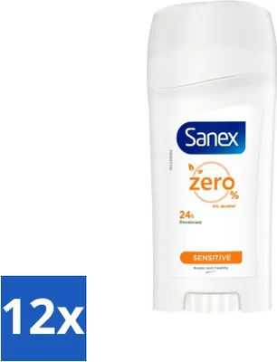Image de Déodorant stick Sanex Dermo Sensitive 65 ml - Pack avantage - 12 pièces