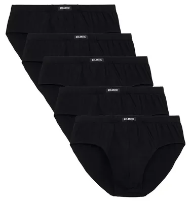 Produktbild von Herren Slips Atlantic Classic Schwarz 100% Baumwolle hohe Komfort XL
