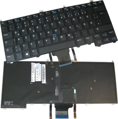 Produktbild von Original QWERTZ Deutsch Tastatur mit Hintergrundbeleuchtung und Trackpoint für Dell Latitude E7240 E7420 E7440 14 7000 12 7000 (Deutsches Tastaturlayout)