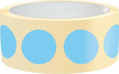 Produktbild von Dreifke® Aufkleber I Markierungspunkt, blanko, hellblau, Haftpapier, ablösbar...