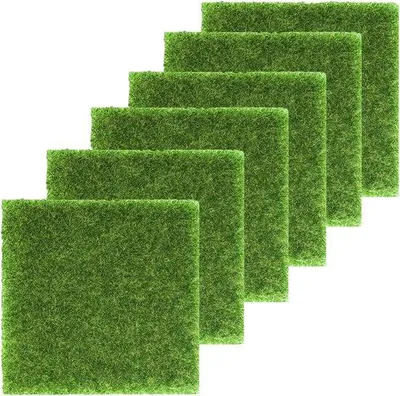 Produktbild von Famanu Kunstgrasmatten Set - Pflegeleichtes PVC - 15x15 cm - Grün