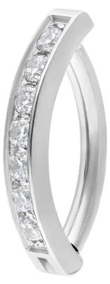 Produktbild von Wildcat Bauchnabelpiercing - Crystal Belly Arch Clicker aus Titan Grad 23, Körperstelle: Bauchnabel, Onesize, Silber-Kristallklar