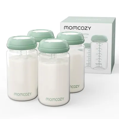 Immagine prodotto di Momcozy Biberon Naturale per Conservazione del Latte Materno, Bottiglia a Collo Largo da 330 ml per Frigorifero & Refrigeratore per Latte Materno