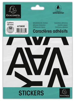 Immagine prodotto di EXACOMPTA 67385E Lettere autoadesive EXACOMPTA A-Z, 60 mm, nero