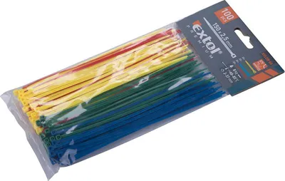 Produktbild von Pásky na vodiče barevné, 150x2,5mm, 100ks, (4x25ks), 4 barvy, NYLON