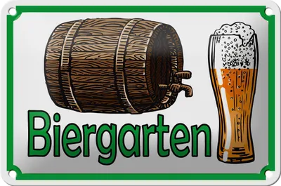 Produktbild von Blechschild Hinweis 18x12cm Biergarten Bier Brauerei