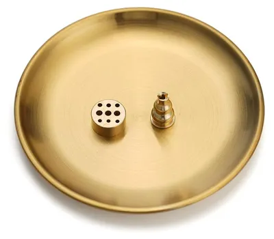 Räucherstäbchenhalter 3-in-1, 9 Löcher, Messing, Gold