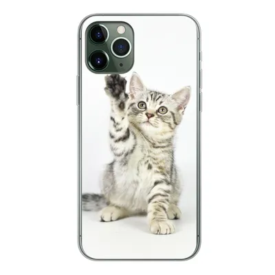 Produktbild von MuchoWow® Handyhülle Schutzhülle Hülle für iPhone 11 Pro Kätzchen - Pfote - Weiß - Mädchen - Kinder - Jungen - Kind Silikon Softcase Handy Hülle - Handy