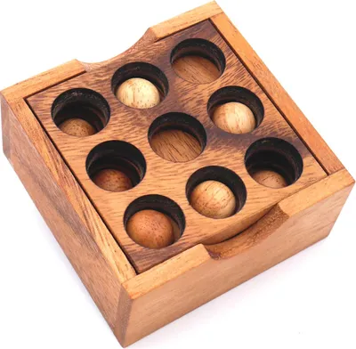 Produktbild von 9-Loch-Puzzle - mittelschweres, interessantes Logikpuzzle mit praktischem Verschlussband