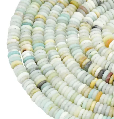 Immagine prodotto di Perline rotonde in pietra naturale, amazzonite, finitura opaca, 195 pezzi, foro di 1 mm, diametro 6 mm