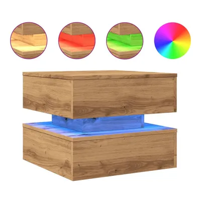 Produktbild von Couchtisch mit LED-Leuchten Artisan-Eiche 50x50x40 cm
