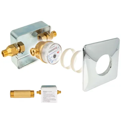 Produktbild von Unterputz Einstrahlzähler System ETK Komplett-SET, Kaltwasser, Länge 80 mm, Einbaukasten 1/2 Zoll AG