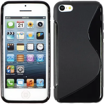 Produktbild von PhoneNatic Case kompatibel mit Apple iPhone 5c - schwarz Silikon Hülle S-Style + 2 Schutzfolien