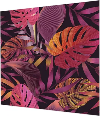 Zdjęcie produktu dla Tapeta ścienna – tapeta dekoracyjna do salonu – folia tapetowa do dekoracji ścian – 250 x 250 cm – egzotyczne liście