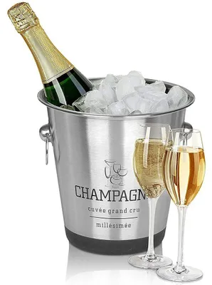 Image de Seau à champagne - D 22 x H 21 cm - Acier inoxydable