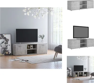 Produktbild von vidaXL TV-Schrank Betongrau 120x34x37 cm Holzwerkstoff -  TV-Möbel