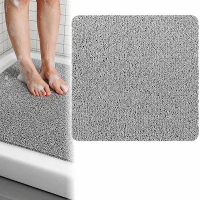 Produktbild von Duschmatte rutschfest – Antirutsch Badematte für Dusche & Badewanne – Wasserdurchlässige PVC (Grau, 80x80 cm)