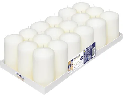 Müller Kerzen - Lot de 6 Bougies Piliers Ivoire - 68 x 110 mm - 35 Heures Longue Durée - Cire Non Parfumées, Ne Coulent Pas, Sans Fumée - Bougie Deco