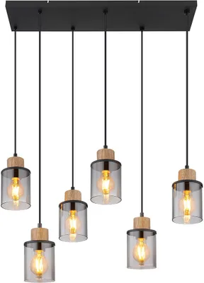 Produktbild von Pendelleuchte, schwarz, Rauchglas, Höhenverstellbar, L 62 cm