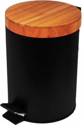 Produktbild von Stahlabfalleimer 3L Mit Bambusdeckel 1133