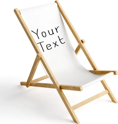Produktbild von Holz Liegestuhl Klappbar Klappliegestuhl Sonnenliege Strandstuhl Wechselbezug Motiv Your Text Weiß [119]