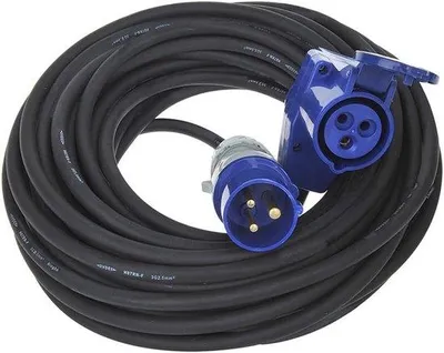 Productafbeelding van CEE verlengkabel 20 m / 30 m - 3 x 2,5 mm² - met CEE hoekkoppeling + schuko-contactdoos - IP44 - H07RN-F neopreen