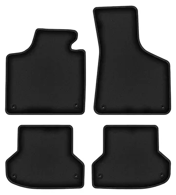 Obrázek produktu pro Velurové autokoberce pro: Audi A3 8P 2003-2011 (hatchback/Sportback/kabriolet) – sada 4 ks, černé, na míru – Wielganizator DURBAN
