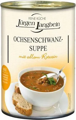 Produktbild von Jürgen Langbein Ochsenschwanz-Suppe 400 Ml Dose Tafelfertig Ohne Hefeextrakt Ohne geschmacksverstärkende Zusatzstoffe