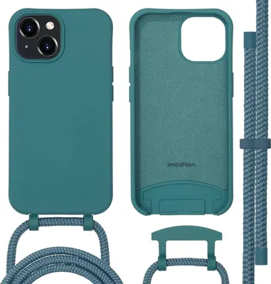 Image de imoshion Coque arrière colorée avec cordon amovible et MagSafe pour Apple iPhone 15 - Vert foncé