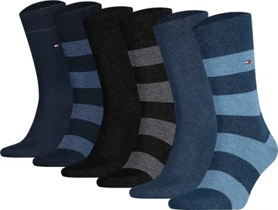 Image de Tommy Hilfiger chaussettes 6 paires rugby sock black / dark navy / jeans hommes