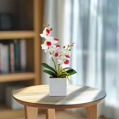 Immagine prodotto di Pianta artificiale - Decorazione per la casa - Orchidea - 3 varietà - 37 cm, 1 pezzo [11902], Immagine generata dall'IA