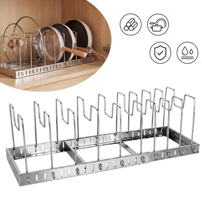 Produktbild von Topfdeckelhalter Edelstahl für Schrank Küchen Organizer, Bretter & Pfannen, Platzsparend