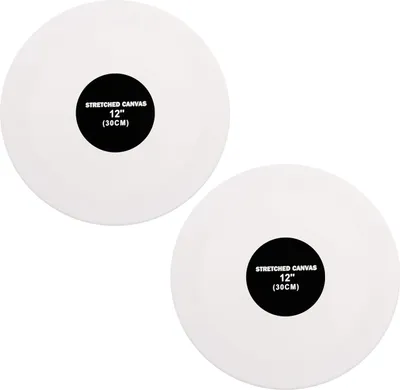 Produktbild von Belle Vous 2er Pack Runde Leinwand - 30 cm - Große Runde Bespannte Leinwand Rahmen - Geeignet für Acryl- und Ölmalerei & für Skizzen und Zeichnen