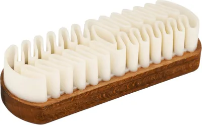 Imagen del producto de Cepillo para zapatos de gamuza y ante, 12,5 x 4,2 cm, con mango de madera, para zapatos y prendas de vestir