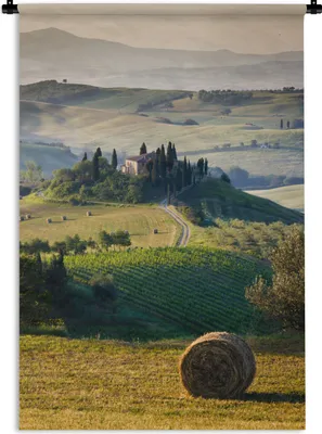 Produktbild von MuchoWow® Wandteppich Wandbehang Toskana - Landschaft - Grün 120x180 cm Tapisserie Dekoration Wandtuch - Schlafzimmer - Dekorationen für das Haus