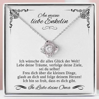 Image de A ma charmante petite-fille - Collier et pendentif plaqué or blanc 14 carats avec cristaux zirconium - NATALIE